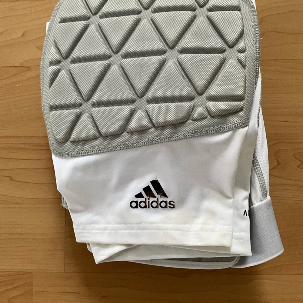 Padded Football Practice Shorts ADIDAS NWOT White & Gray